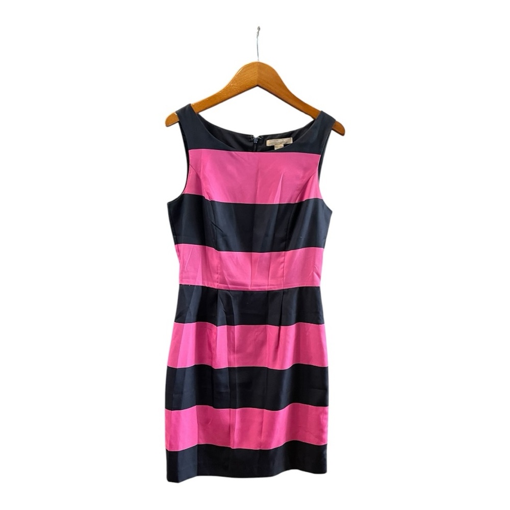 Women's Banana Republic Pink & Navy Stripe Sheath Dress Size‎ 2